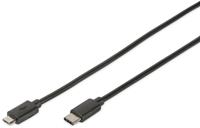 Digitus USB-kabel USB 3.2 Gen1 (USB 3.0 / USB 3.1 Gen1) USB-C stekker, USB-micro-B stekker 1.80 m Zwart Rond, Stekker past op beide manieren, Afgeschermd
