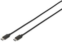 Digitus 1.8m, 2xUSB2.0-C 1.8m USB C USB C Mannelijk Mannelijk Zwart USB-kabel