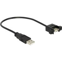 Kabel USB 2.0 Delock [1x USB 2.0 stekker A - 1x USB 2.0 bus A] 0.25 m Zwart