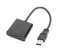 Cablexpert USB 3.0 naar HDMI adapterkabel 0,15m Zwart (Werkt niet op USB 2.0)