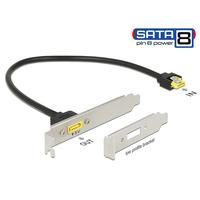 delock Slot bracket SATA 6 Gb/s > SATA male pin 8 power