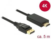 Kabel Displayport 1.2 Stecker hdmi-a Stecker 5 m schwarz 4K (85319) - Delock