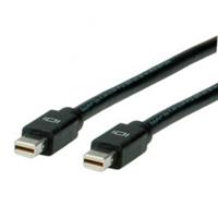 Roline Mini-DisplayPort Anschlusskabel 2.00m Geschirmt Schwarz [1x Mini-DisplayPort Stecker - 1x Min