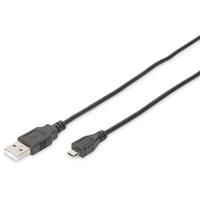 USB 2.0 Kabel Digitus [1x USB-A 2.0 stekker - 1x Micro-USB 2.0 stekker B] 1.8 m Zwart