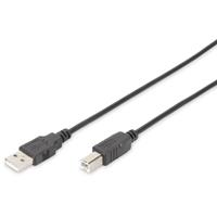 Digitus USB-kabel USB 2.0 USB-A stekker, USB-B stekker 1.80 m Zwart Rond, Afgeschermd (dubbel) DB-300102-018-S