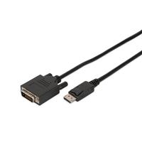 Digitus DisplayPort / DVI Adapterkabel DisplayPort stekker, DVI-D 24+1-polige stekker 2.00 m Zwart DB-340301-020-S Rond, Afgeschermd (dubbel), Afsluitbaar