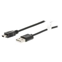 valueline USB 2.0-kabel A male - Mini 5-pins male 2,00 m zwart