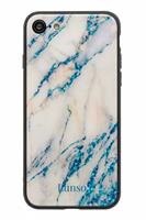 Lunso marmeren backcover hoes - iPhone 7 / 8 - lichtblauw