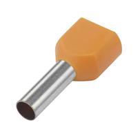Trucomponents TRU COMPONENTS 1091317 Dubbele adereindhuls 1 x 0.50 mm ² x 8 mm Deels geÃ¯soleerd Oranje 100 stuks
