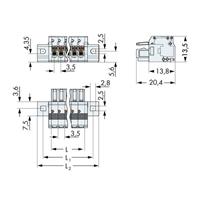 WAGO 2734-105/031-000 Female behuizing-kabel 2734 Totaal aantal polen: 5 Rastermaat: 3.50 mm 50 stuk(s)