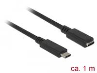 delock USB 3.1 (Gen 1) Verlängerungskabel [1x USB-C™ Stecker - 1x USB-C™ Buchse] 1.00m Schwarz