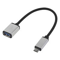Renkforce USB 3.1 Kabel [1x USB-C stekker - 1x USB 3.0 bus A] Zilver Gesleeved