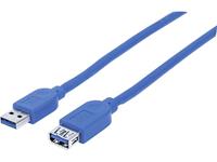 manhattan USB 3.0 Verlängerungskabel [1x USB 3.0 Stecker A - 1x USB 3.0 Buchse A] 1.00m Blau Folien