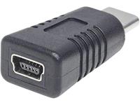 Manhattan USB 2.0 Adapter [1x - 1x Mini-USB 2.0 B bus] Manhattan Adapter USB 2.0 Typ C Stecker - Mini-B Buchse 480 Mbps Schwarz
