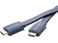 clicktronic HighSpeed HDMI+flat cable w. Ethernet(HDMI A/HDMI A) 2,0 m high-speed