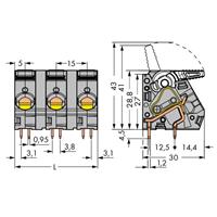 Wago Federkraftklemmblock 6.00mm² Polzahl 8 Grau 10St.