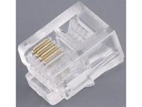 Modulaire stekker Stekker, recht Aantal polen: 4P4C Transparant TRU Components TC-2525000 100 stuks