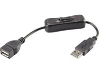 USB 2.0 Verlengkabel Renkforce [1x USB-A 2.0 stekker - 1x USB 2.0 bus A] 0.25 m Zwart