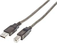 USB 2.0 Kabel Manhattan [1x USB-A 2.0 stekker - 1x USB-B 2.0 stekker] 15 m Zwart