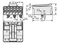 WAGO 2092-1525/020-000 Male behuizing-board 2092 Totaal aantal polen: 5 Rastermaat: 5 mm 100 stuk(s)