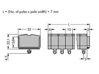 WAGO 264-254 Klemstrook 10 mm Spanveer Toewijzing: L Grijs 50 stuk(s)