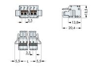 WAGO 2734-107/037-000 Female behuizing-kabel 2734 Totaal aantal polen: 7 Rastermaat: 3.50 mm 50 stuk(s)