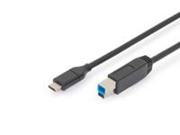 USB 3.1 Kabel Digitus [1x USB 3.1 stekker C - 1x USB 3.0 stekker B] 1.8 m Zwart