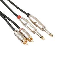 Hq Power - hq-power Professionelles audiokabel, 2 x cinch-stecker auf 2 x 6.35mm-MONO-KLINKENSTECKER (PAC118)