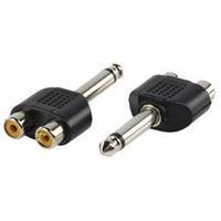 Valueline Mono-Audio-Adapter 6.35 mm Male - 2x RCA Female Zwart