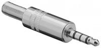 Stecker - 3,5 mm - Stereo - 4 Kontakte<br>Metall-Version mit Kabel-Sch