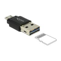 Delock Micro USB OTG Card Reader + USB 2.0 A Stecker - 