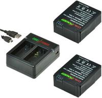Chilipower 2 x AHDBT-302 accu's voor GoPro Hero3 en Hero3+ inclusief USB duo lader