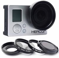 Geeek 37mm Lens / UV Filter / Polarizer Set voor GoPro