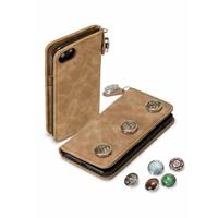 GranC drukknopen wallet hoes - iPhone 7 / 8 - taupe