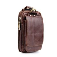 5.5 inch and Below Universal Crazy Horse Texture Genuine Leather Men Vertical Style Case Waist Bag with Belt Hole for Sony Huawei Meizu Lenovo ASU