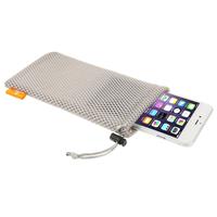 HAWEEL Nylon Mesh Pouch Bag with Stay Cord for up to 5.5 inch Screen Phone Size: 18.5cm x 9cm(Grey)