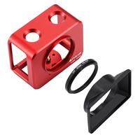 PULUZ for Sony RX0 Aluminum Alloy Protective Cage + 37mm UV Filter Lens + Lens Sunshade with Screws and Screwdrivers(Red)