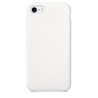 For iPhone 8 & 7 Pure Color Liquid Silicone + PC Protective Back Cover Case(White)
