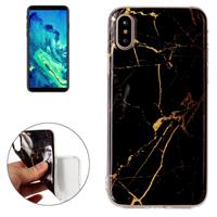 huismerk iPhone X Zwart marmer patroon schokbestendig beschermend TPU back cover Hoesje