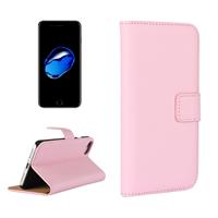 For iPhone 8 & 7 Genuine Split Horizontal Flip Leather Case with Holder & Card Slots & Wallet(Pink)