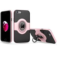 For iPhone 6 & 6s Dropproof Full Coverage Protective Case Cover with Rotatable Ring Holder (Pink)