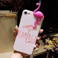 For iPhone 6 Plus & 6s Plus Embossment One Flamingo Pattern Full Coverage Protective Back Cover Case