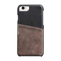 huismerk Voor iPhone 6 & 6s echt Cowhide lederen Kleur Matching Back Cover hoesje met opbergruimte voor pinpassen(Wind rood)