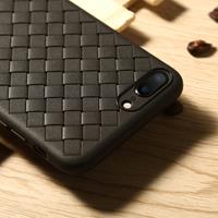 Benks for iPhone 8 Plus & 7 Plus TPU Knitting Leather Surface Protective Back Cover Case (Black)