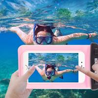 Transparante HAWEEL universeel Waterdicht tas ontmoette Lanyard voor iPhone 6 & 6 Plus / 6S & 6S Plus, Samsung Galaxy S6 / S5 / Note 5(roze)