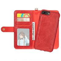 For iPhone 6 Plus & 6s Plus PU Detachable Horizontal Flip Protective Leather Case with Card Slots & Wallet & Photo Frame (Red)