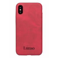 Lunso ultra dunne backcover hoes - iPhone X / XS - lederlook rood
