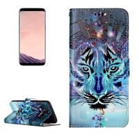 huismerk Samsung Galaxy S8 horizontaal 3D wolf patroon PU leren Flip Hoesje met foto frame houder en opbergruimte voor pinpassen & geld