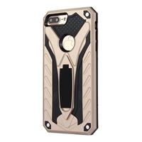 For iPhone 8 Plus & 7 Plus Tough Armor TPU + PC Combination Case with Holder(Gold)