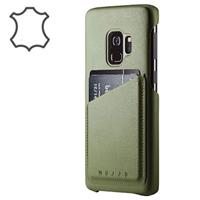 Mujjo Leather Wallet Case Galaxy S9 grün